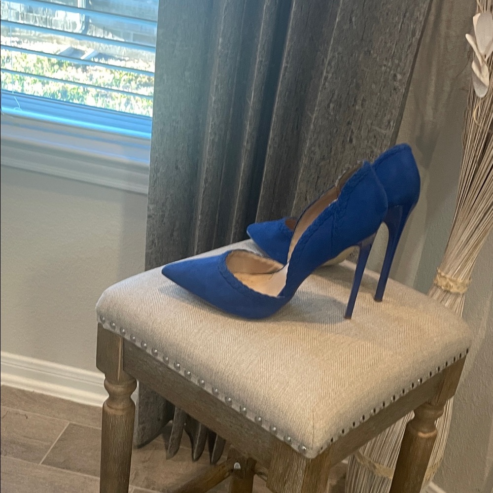 Blue Pointed-Toe Stiletto Pumps - Women's High Heels
